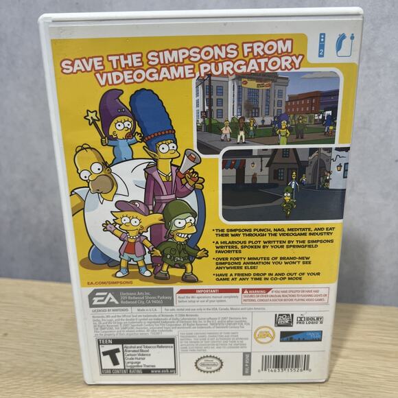 The Simpsons Game - Nintendo Wii Complete Working - Picture 3 of 4